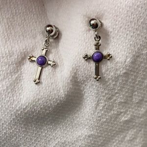 Wheeler cross lab created opal earrings